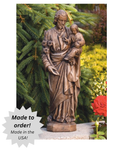 Saint Joseph With Child Jesus Outdoor Cement Garden Statue - 24"
