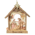 "Peace on Earth" Nativity Ornament with Stable & Star - Fontanini Collection