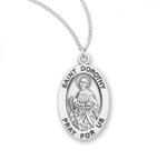 Sterling Silver Oval St. Dorothy Medal - 18" Chain