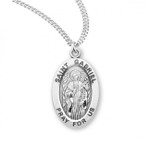 Sterling Silver Oval St. Gabriel Medal - 20" Chain