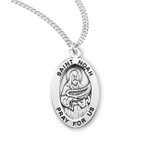 Sterling Silver Oval St. Noah Medal - 20" Chain