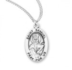 Sterling Silver Oval St. Samuel Medal - 20" Chain