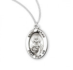 Sterling Silver Oval St. Sarah Medal - 18" Chain