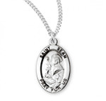 Sterling Silver Oval St. Sean Medal - 20" Chain