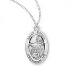 Sterling Silver Oval St. Sophia Medal - 18" Chain