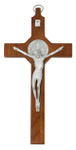 St. Benedict Walnut Stained Wall Crucifix 