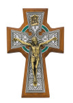 Walnut Stained Celtic Crucifix - 5.5"