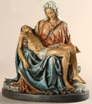 Joseph Studio-Renaissance Collection Pieta figure Resin-Stone Mix. Dimensions: 10"H x 8.75"W x 5.625"D. Joseph Studio-Renaissance Collection Pieta figure Resin-Stone Mix. Dimensions: 10"H x 8.75"W x 5.625"D.