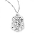 Sterling Silver Fancy Miraculous Medal - 18" Chain