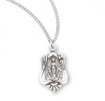 Sterling Silver Fancy Edge Miraculous Medal - 18" Chain