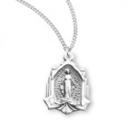 Sterling Silver Cathedral Shaped Miraculous Medal - 18" Chain