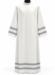 Ivory Misto Lana Alb with Woven Inserts and Shoulder Zipper