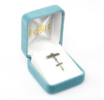 Plain Cross Baby Bar Pin, Available in Sterling Silver or Gold-plated 