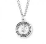 Sterling Silver St. Michael Army National Guard Medal - 24" Chain