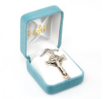 Sterling Silver Celtic Cross Crucifix Pendant - 24" Chain