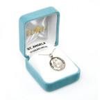 Sterling Silver Round St. Angela Medal