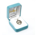 Sterling Silver Round St. Bernadette Medal