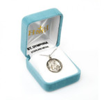 Sterling Silver Round St. Dymphna Medal - 18" Chain