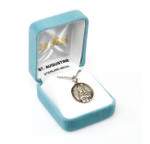 Sterling Silver Round St Augustine Medal