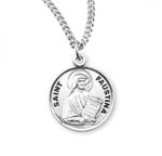 Sterling Silver Round St. Faustina Medal - 18" Chain