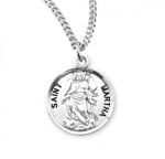 Sterling Silver Round St. Martha Medal - 18" Chain