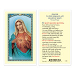 Immaculate Heart of Mary Laminated Holy Card 