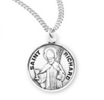 Sterling Silver Round St. Richard Medal - 20" Chain