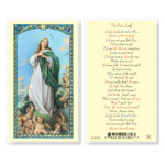 Lovely Lady in Blue Laminated Holy Card