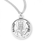 Sterling Silver Round St. Samuel Medal - 20" Chain