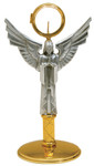 24K Gold-Plated Angel Chapel Monstrance with Oxidized Silver – 13" H