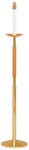 Solid Brass & Oak Processional Candlestick – 44" H