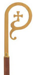 Bishop’s Crozier with Walnut Staff – 24K Gold, Stainless Steel or Satin Brass – 72"
