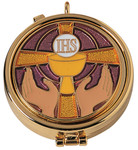 24K Gold-Plated Pyx with Enameled Emblem