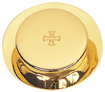 24K Gold-Plated Paten Pyx with Zipper Burse – 25 Host Capacity