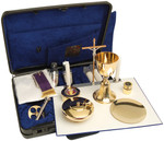 Complete Portable Mass Kit with Chalice, Ciborium, Paten & Stole – Secure Case