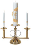 Solid Brass Wedding Candelabra with Silver Accents 