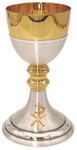 24K Gold & Silver-Plated Chi Rho Chalice – 10 Ounce Liquid Capacity