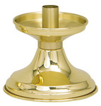 Solid Brass Two-Tone Altar Candlestick – 4" H