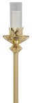 Solid Brass Processional Torch with Glass Cylinder – 48" H
