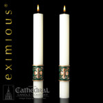 Christus Rex Altar Candles on Candle Stands Christus Rex Altar Candles on Candle Stands