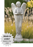 Angel With Dove Outdoor Cement Garden Statue - 29" Angel With Dove Outdoor Cement Garden Statue - 29"