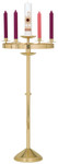 Solid Brass Combination Advent Wreath & Paschal Candle Holder – 48" 