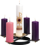 Wrought Iron Advent Wreath with Brass Bobeches