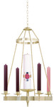 Solid Brass Hanging Advent Wreath - 36" 