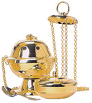 Censer and Incense Boat – Nickel or 24K Gold-Plated Finish