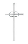 8" ~ Silver plated double ring wedding cross 8" ~ Silver plated double ring wedding cross
