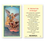 St. Michael - Defend Us in Battle Laminated Holy Card