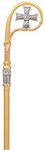 Bishop’s Crozier with Cross – 24K Gold or Silver-Plated Finish – 71"