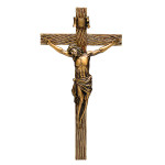Resin Stone Mix Crucifix with Gold Corpus