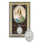 St. Dymphna Prayer Card and Pewter Medal